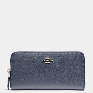 Coach Leather Accordion Zip Wallet Midnight NWT